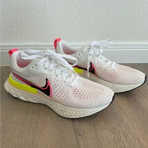 Nike React Infinity Run Flyknit 2.0 Neon Yellow Pink White Mens Running Shoes
